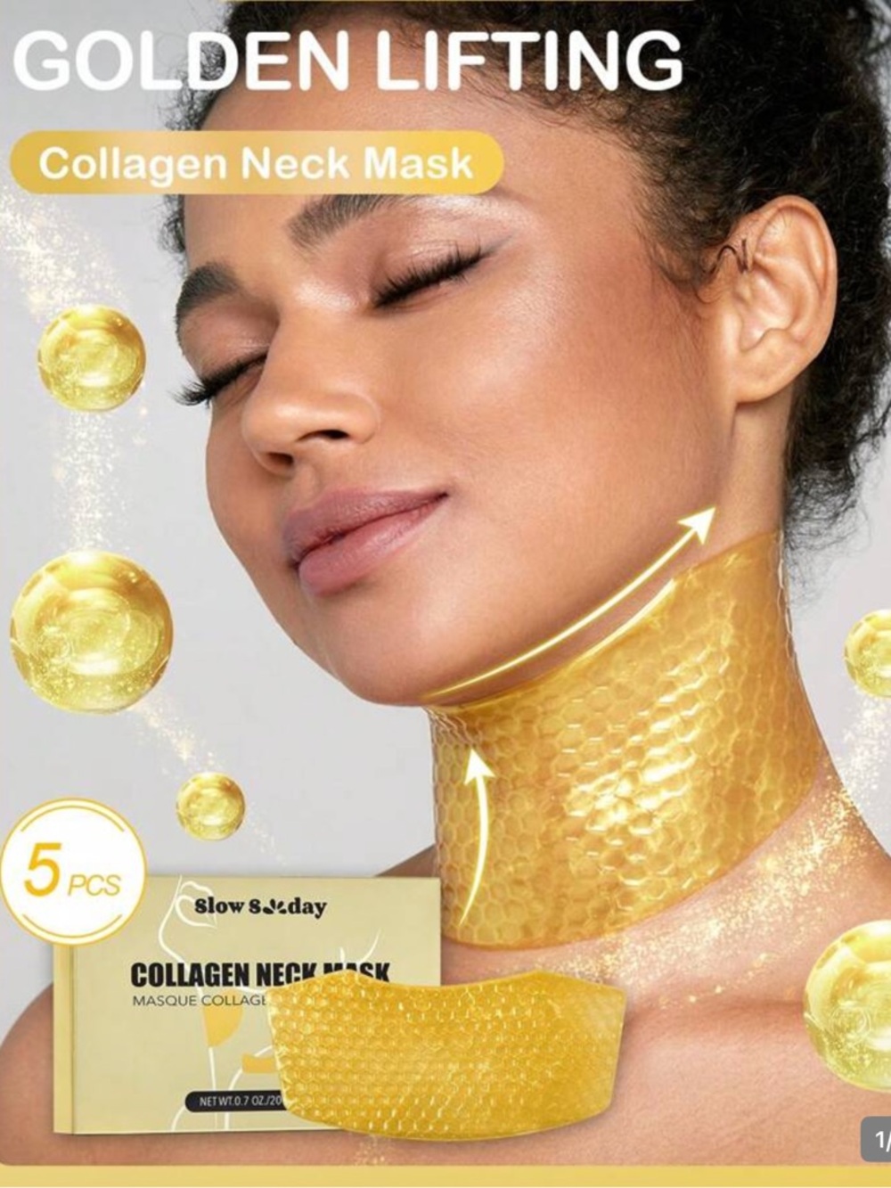 Golden Collagen Neck Mask – Gold
